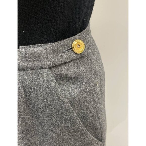CHANEL PARIS Wool Midi Pencil Skirt in Grey Size EUR 44 - Picture 8 of 10